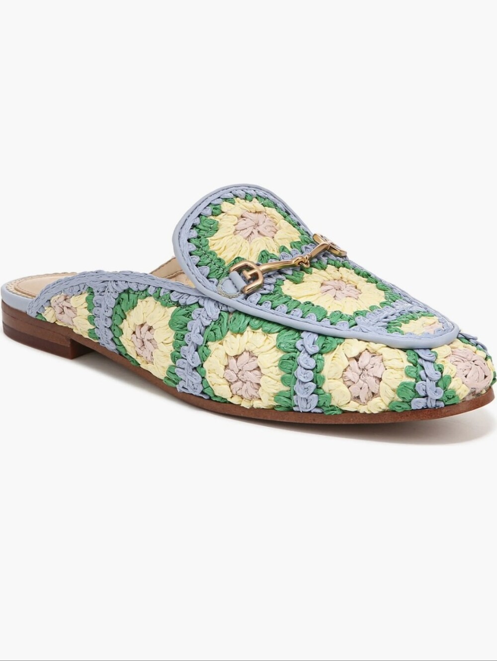 Sam Edelman Linnie Crochet Bit Mule Loafers, Floral Woven Slip-On Slides, Sz 8